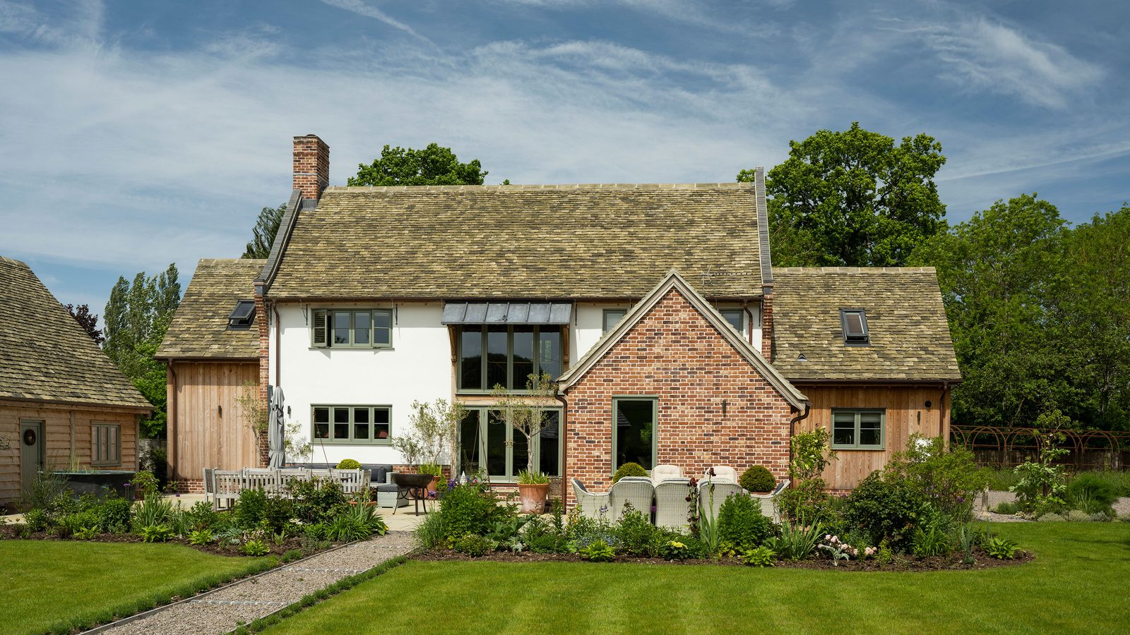 Newly tiled pitched roof on a Midlands home